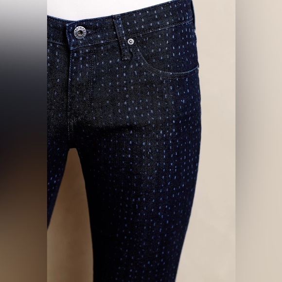 AG Dotted Stevie Ankle  Slim Straight Dot Jeans Anthropologie - Picture 2 of 11